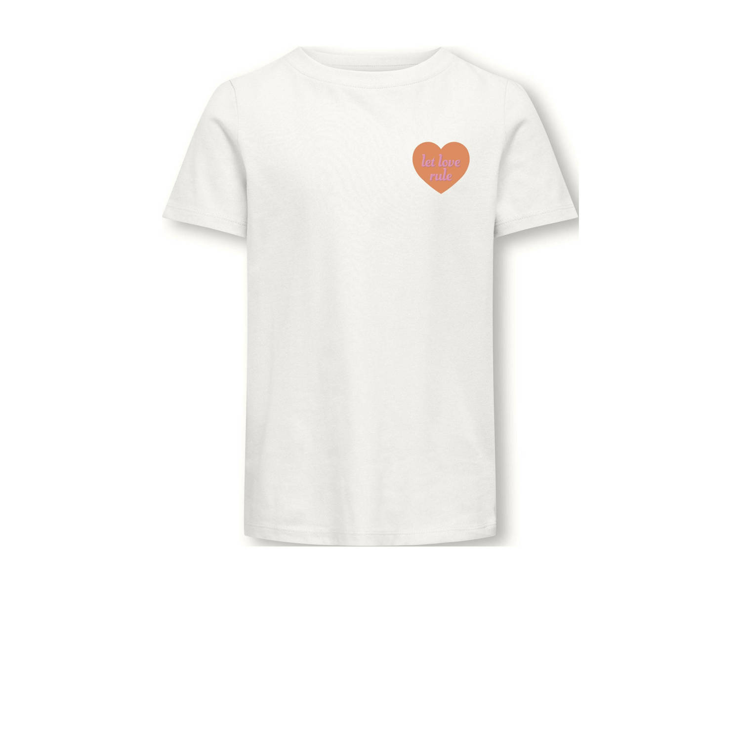 ONLY KIDS GIRL T-shirt KOGSENNA met backprint wit