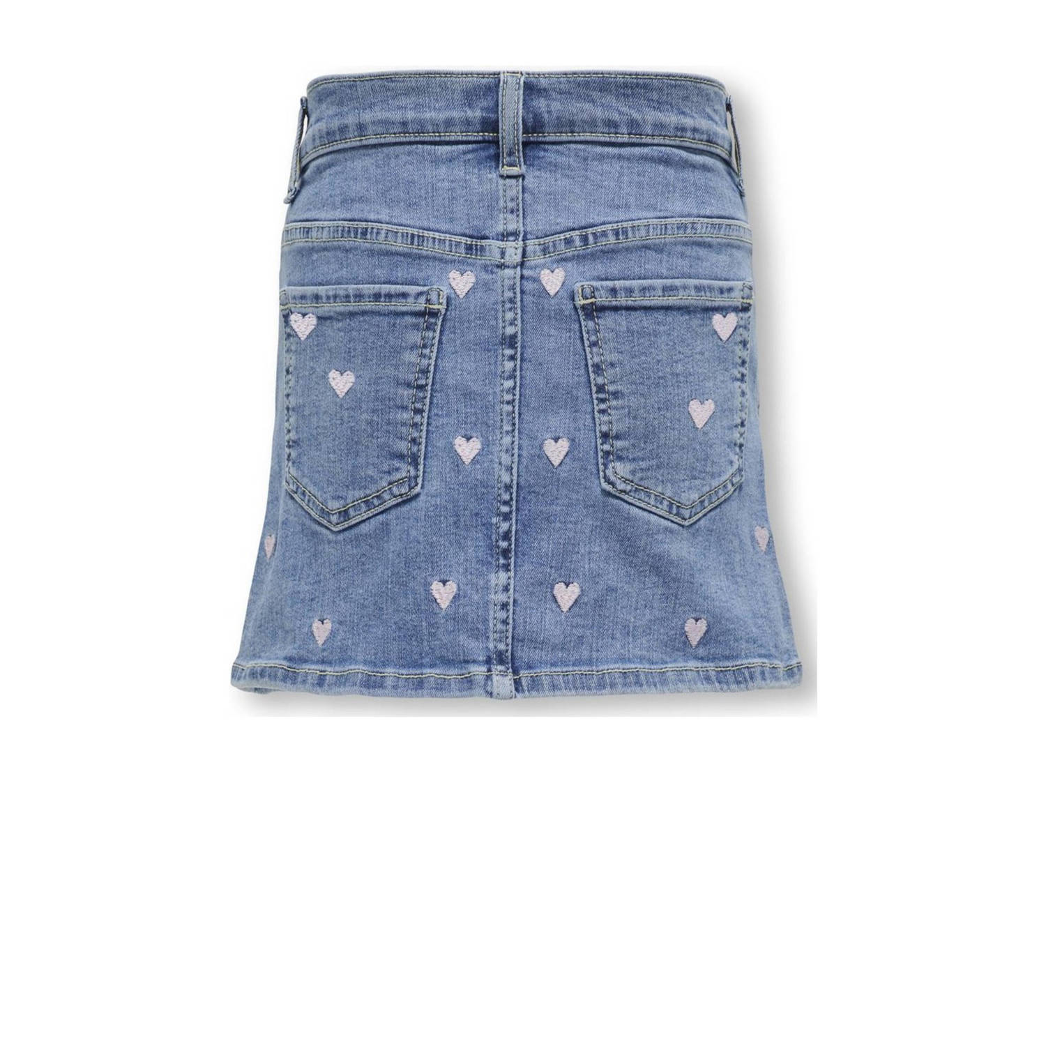ONLY KIDS GIRL spijkerrok KOGHOXTON met hartjes light medium blue denim