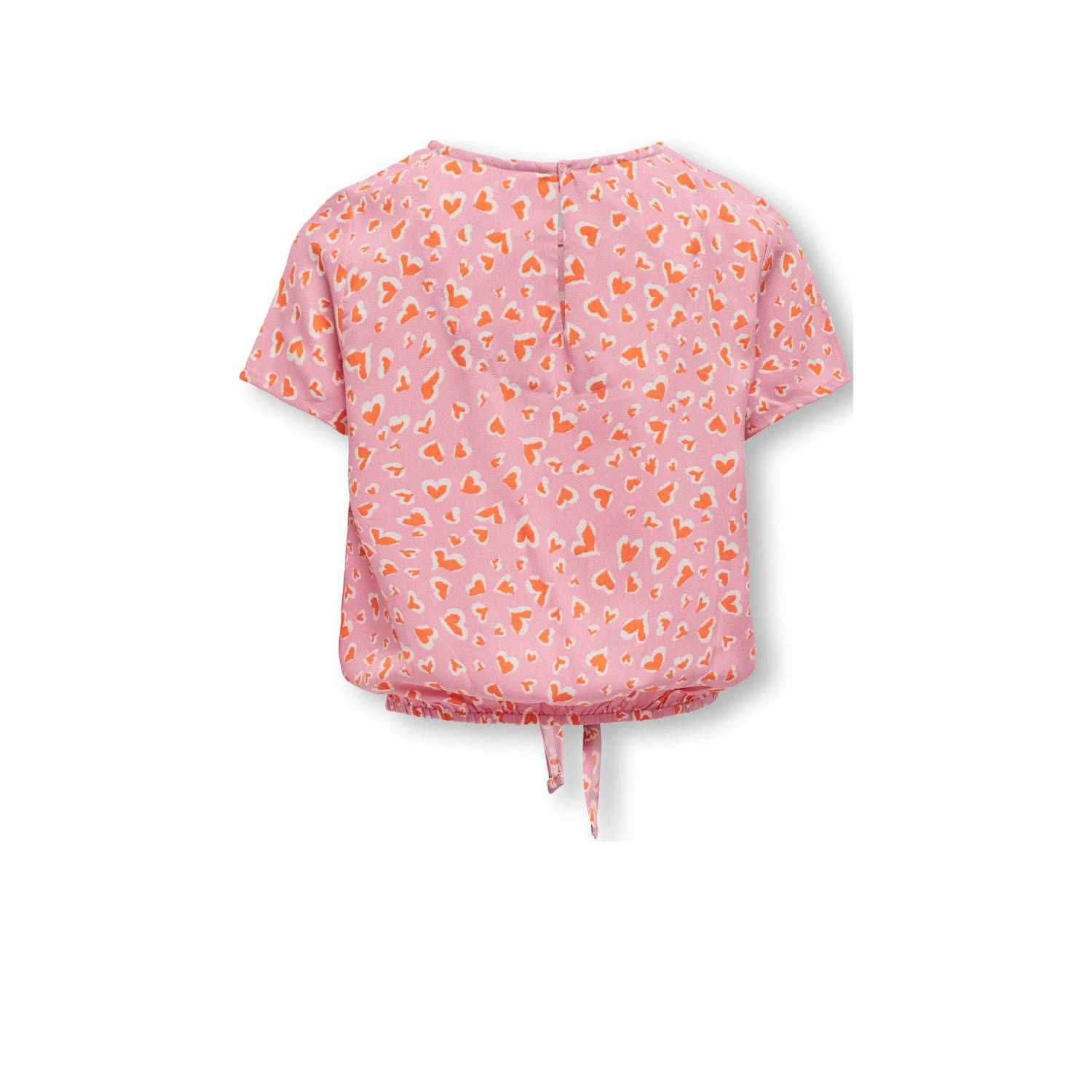 ONLY KIDS GIRL blouse KOGPALMA met all over print lichtroze oranje wit