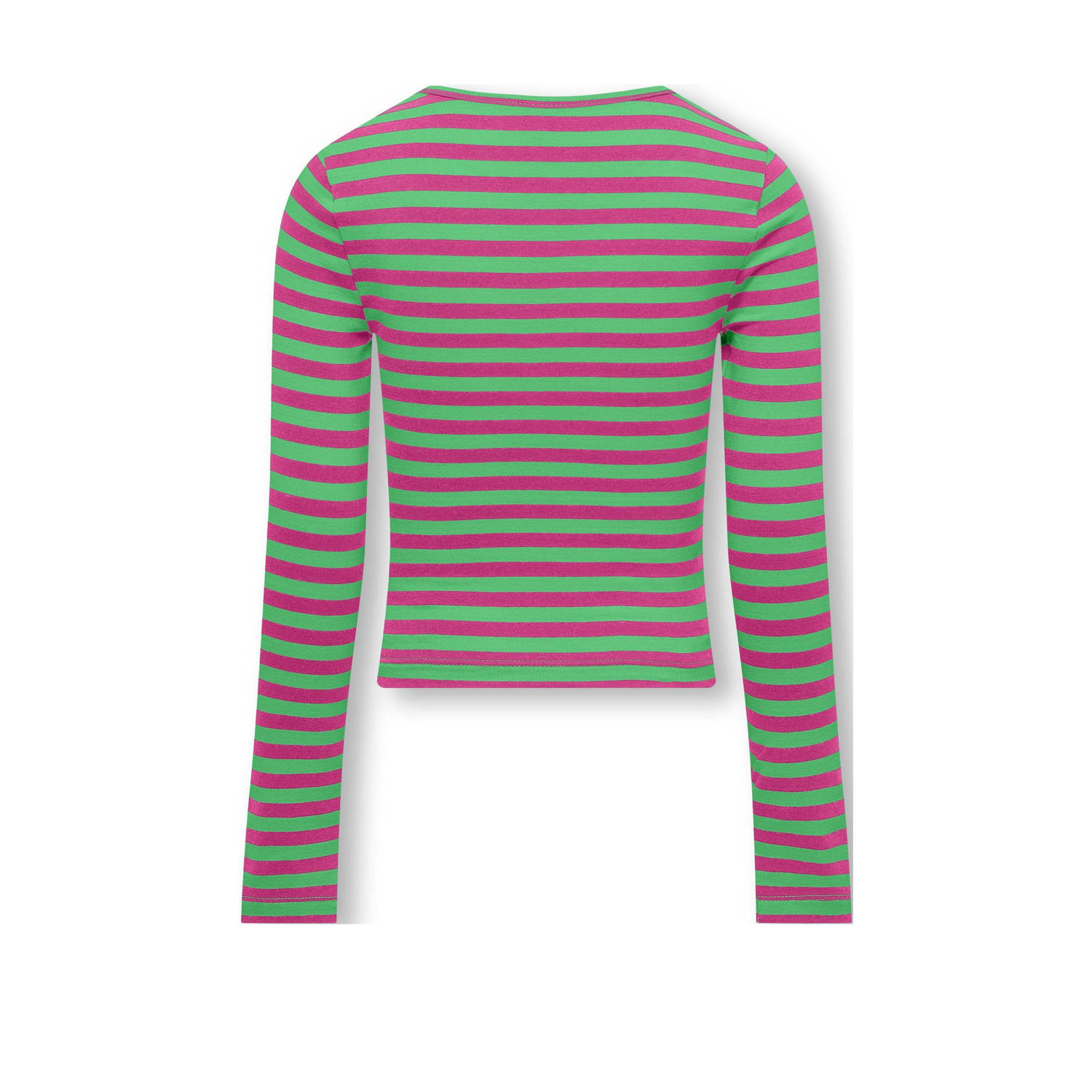 ONLY KIDS GIRL gestreepte longsleeve KOGHEIDI felgroen paars