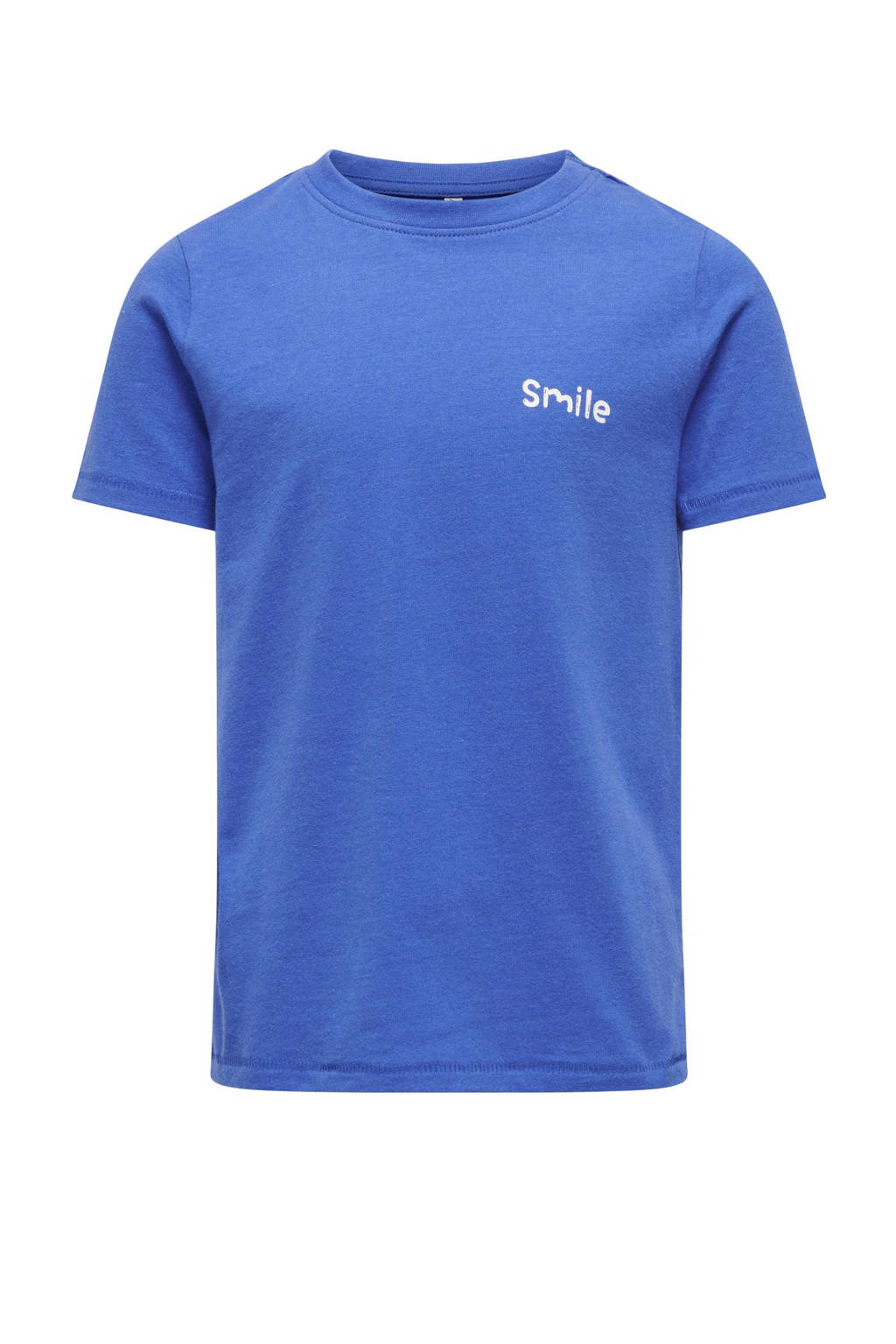 T-shirt KOGVERA met tekst kobaltblauw