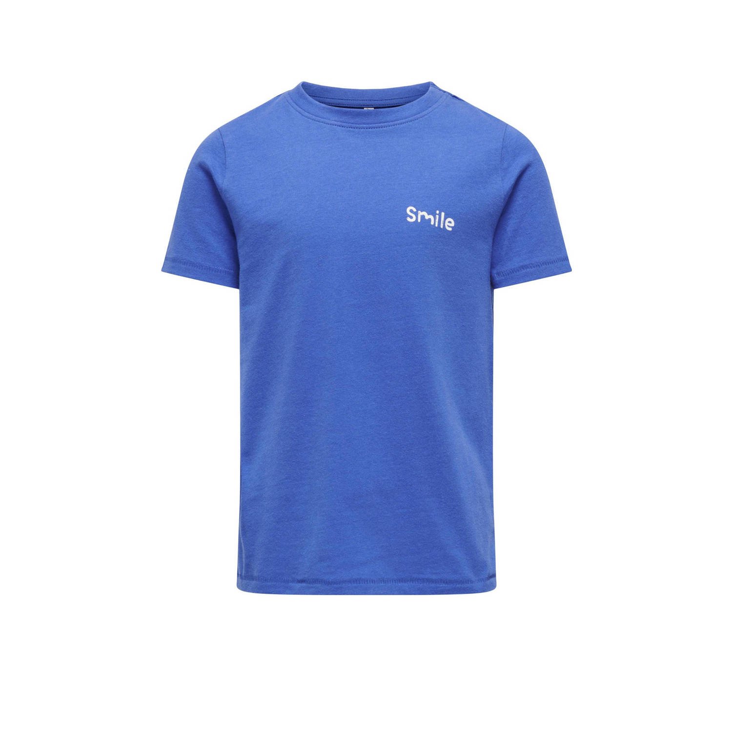 Only KIDS GIRL T-shirt KOGVERA met tekst kobaltblauw Meisjes Katoen Ronde hals 122 128
