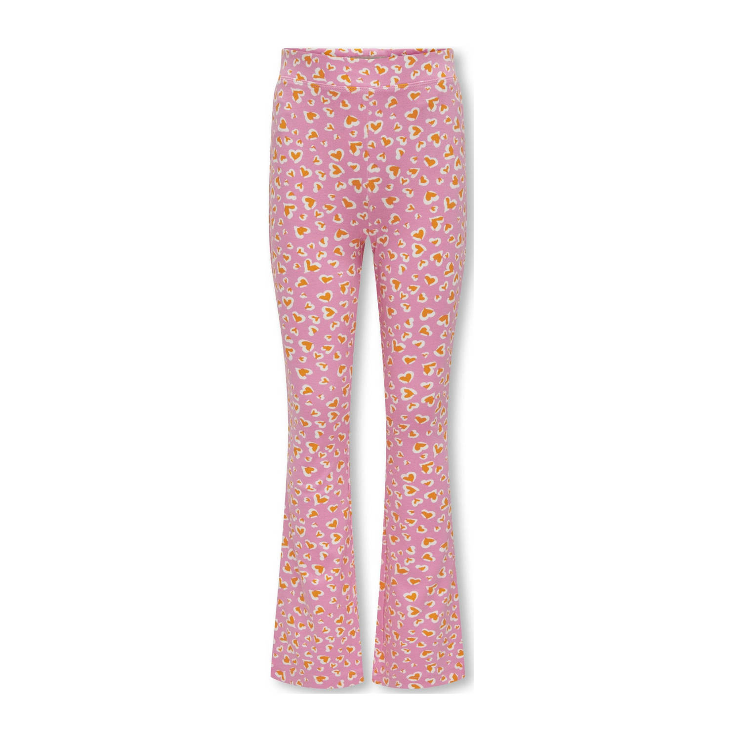 Only KIDS GIRL flared broek KOGPAIGE met all over print lichtroze Meisjes Viscose 122