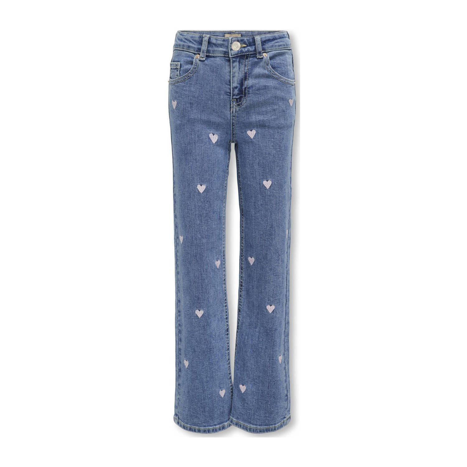 Only KIDS GIRL wide leg jeans KOGJUICY light medium blue denim Blauw Meisjes Stretchdenim 116