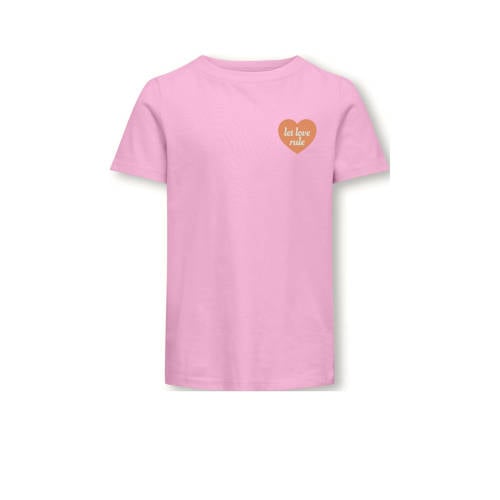 KIDS ONLY GIRL T-shirt KOGSENNA met backprint zachtroze