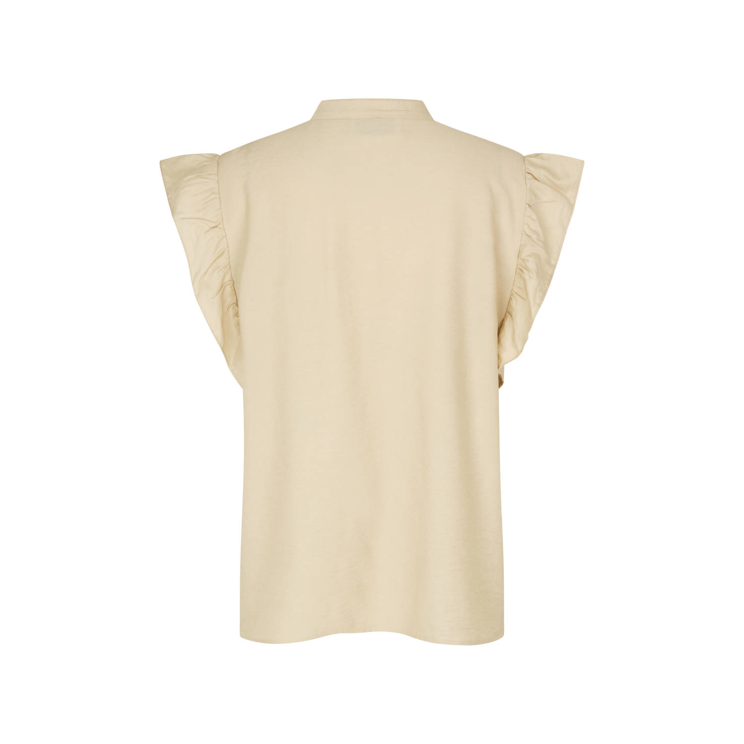 Modström blouse Holiday met ruches zand