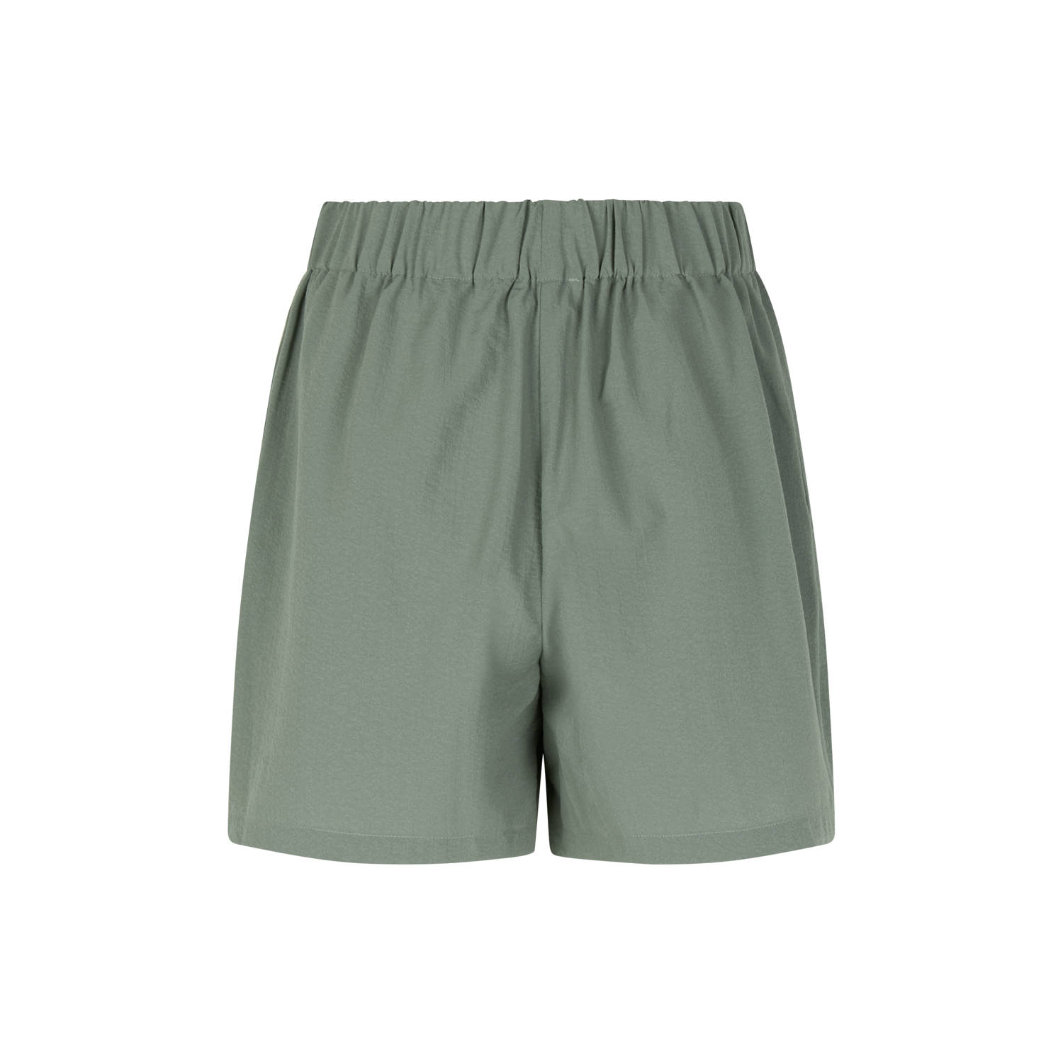 Modström high waist straight fit short van polyester grijsgroen