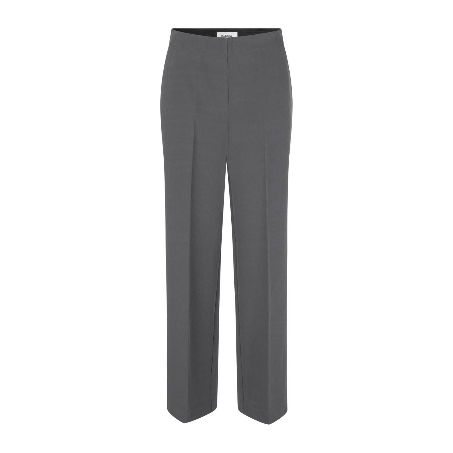 Modström high waist straight fit pantalon Nelli antraciet