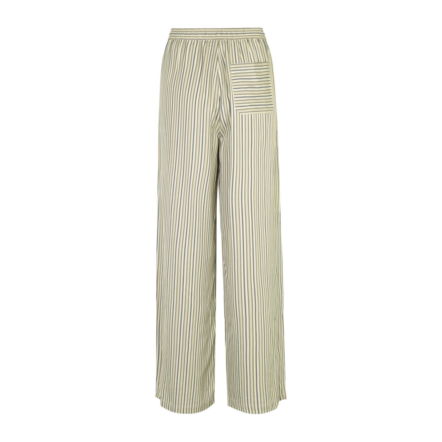 Modström gestreepte straight fit pantalon Hissa bruin ecru grijs