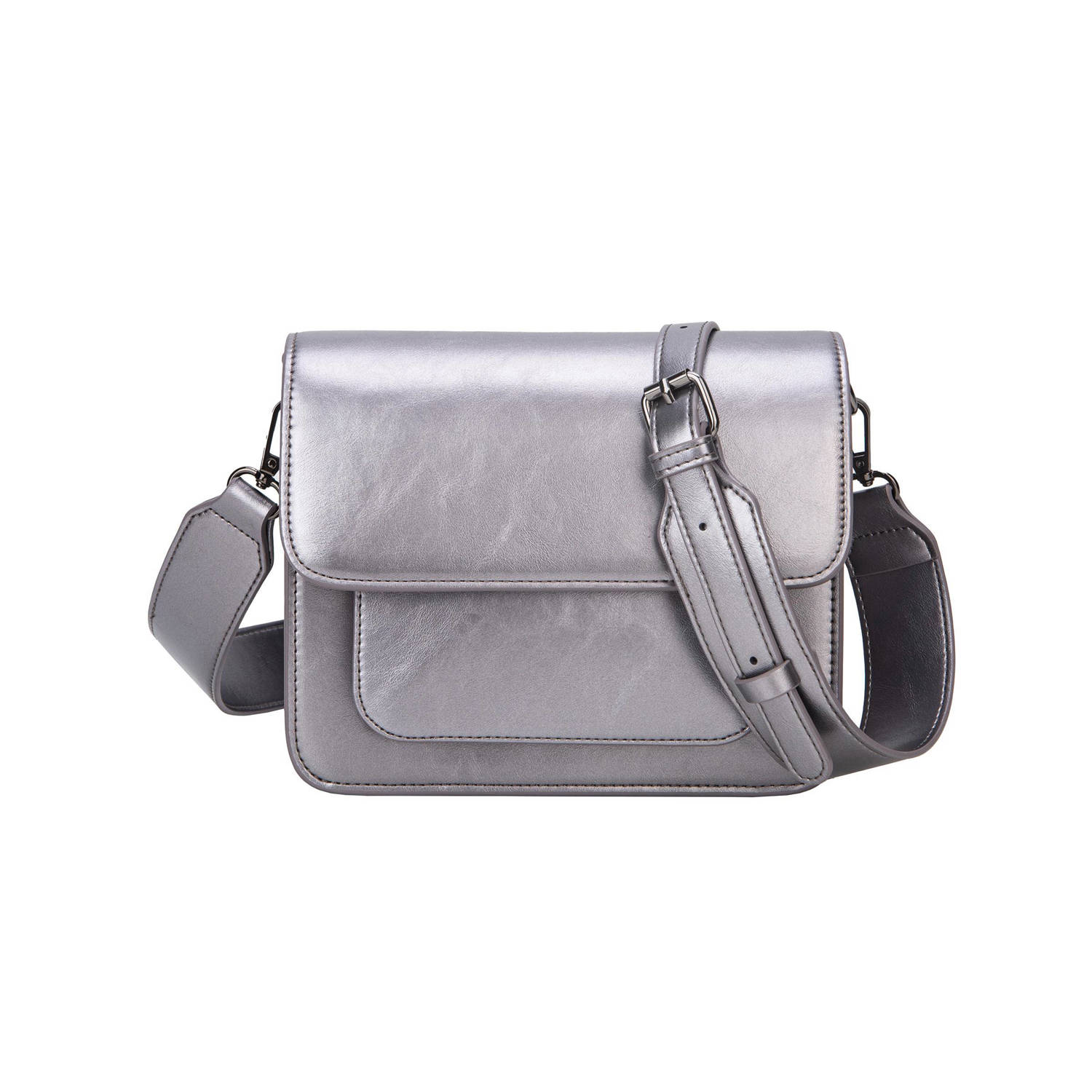 HVISK crossbody tas Cayman Pocket Metallic zilverkleurig