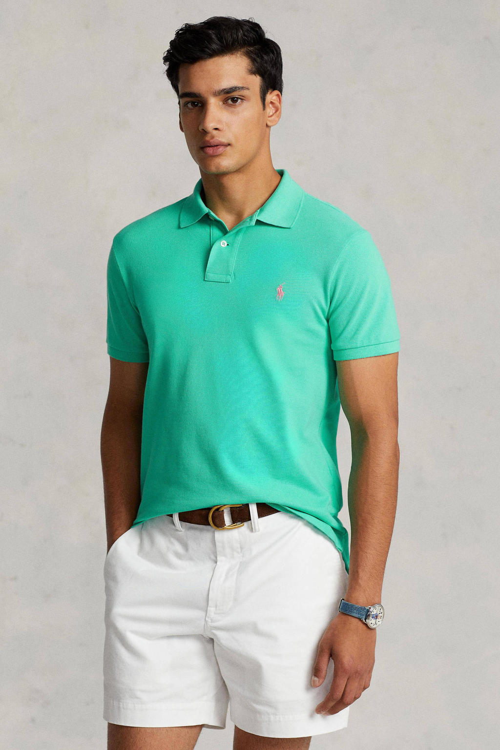 Polo Ralph Lauren Slim Fit Polo Met Logo Sunset Green Wehkamp