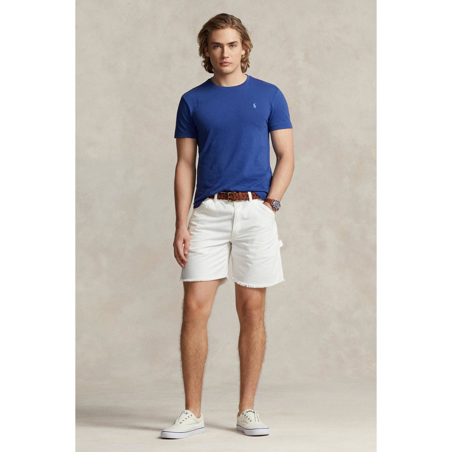 POLO Ralph Lauren slim fit T-shirt met logo beach royal