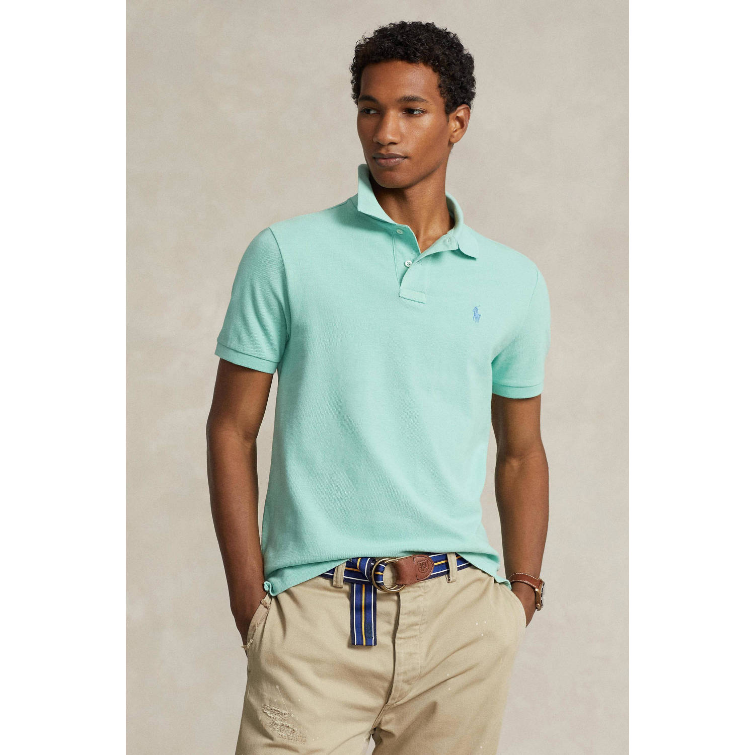 POLO Ralph Lauren slim fit polo met logo mintgroen