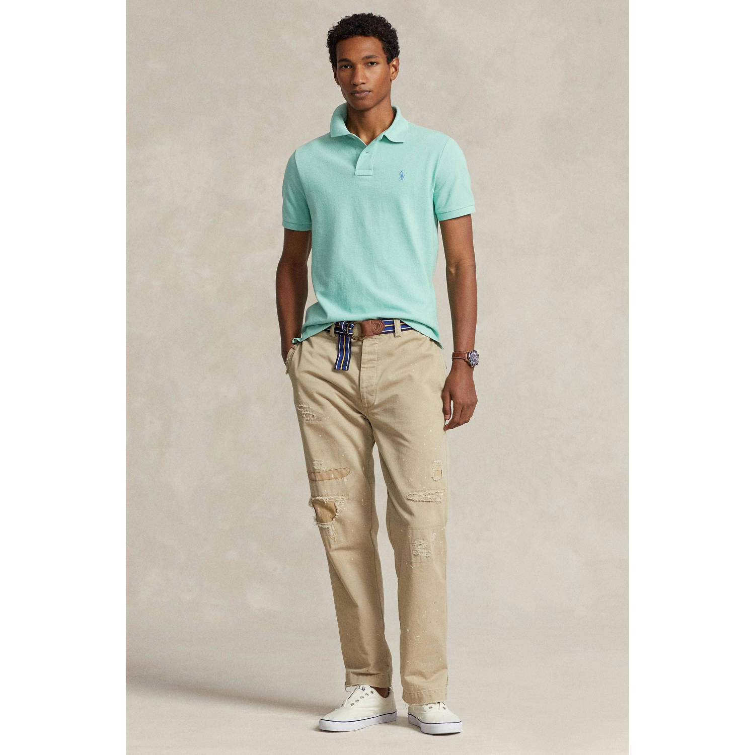 POLO Ralph Lauren slim fit polo met logo mintgroen