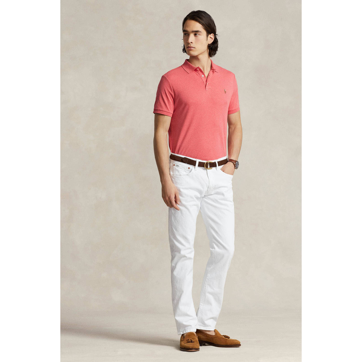 POLO Ralph Lauren slim fit polo met logo highland rose heather