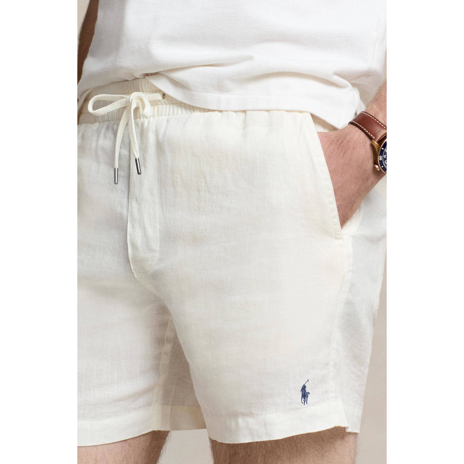 POLO Ralph Lauren regular fit short met logo ecru