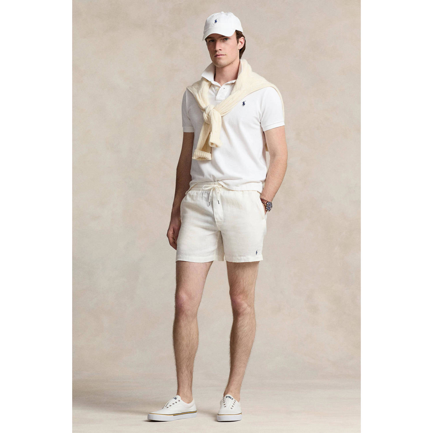 POLO Ralph Lauren regular fit short met logo ecru