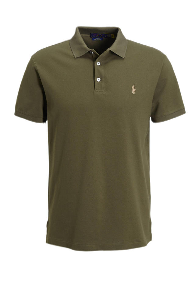 POLO Ralph Lauren slim fit stretch polo olijfgroen wehkamp