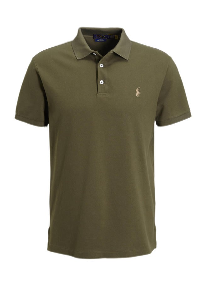 POLO Ralph Lauren slim fit stretch polo olijfgroen wehkamp