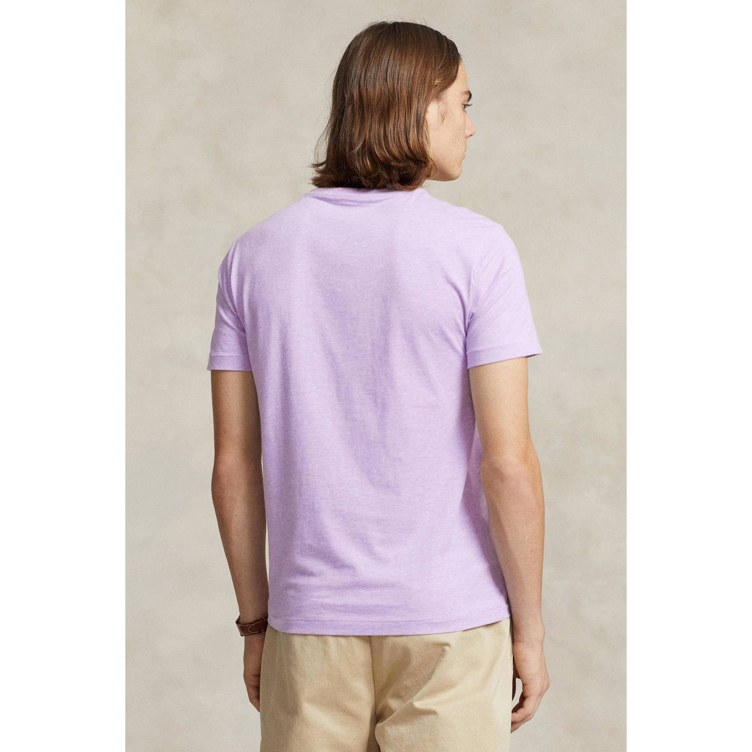 POLO Ralph Lauren slim fit T-shirt met logo lila