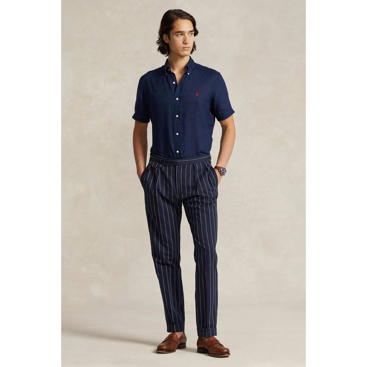 POLO Ralph Lauren regular fit overhemd met logo newport navy