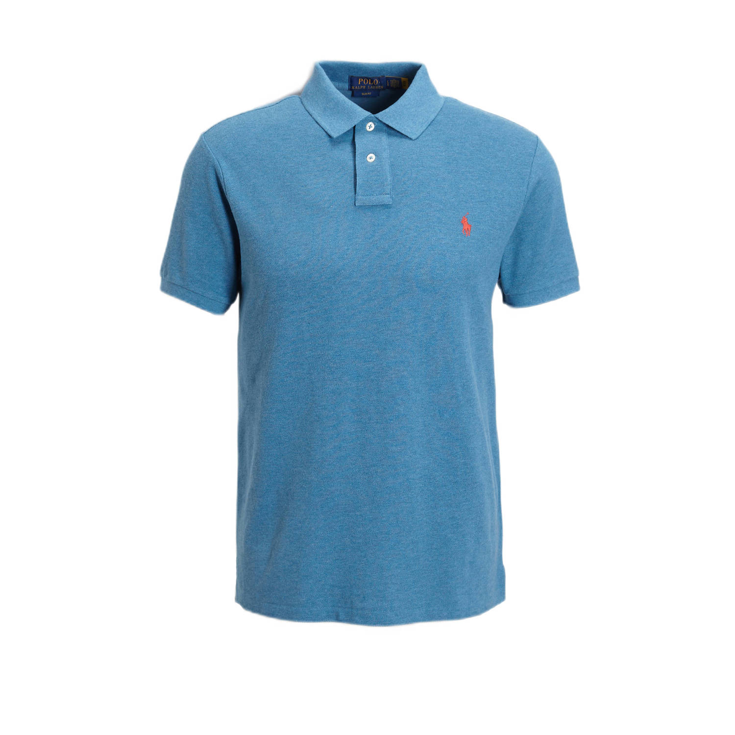 Polo Ralph Lauren Blauwe slim fit polo met korte mouwen Blue Heren