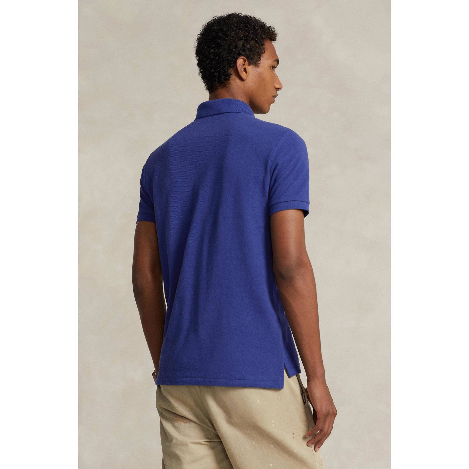 POLO Ralph Lauren slim fit polo met logo donkerblauw