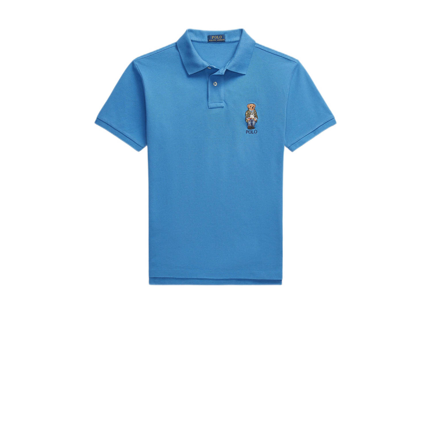 POLO Ralph Lauren slim fit polo met printopdruk new englnd blue