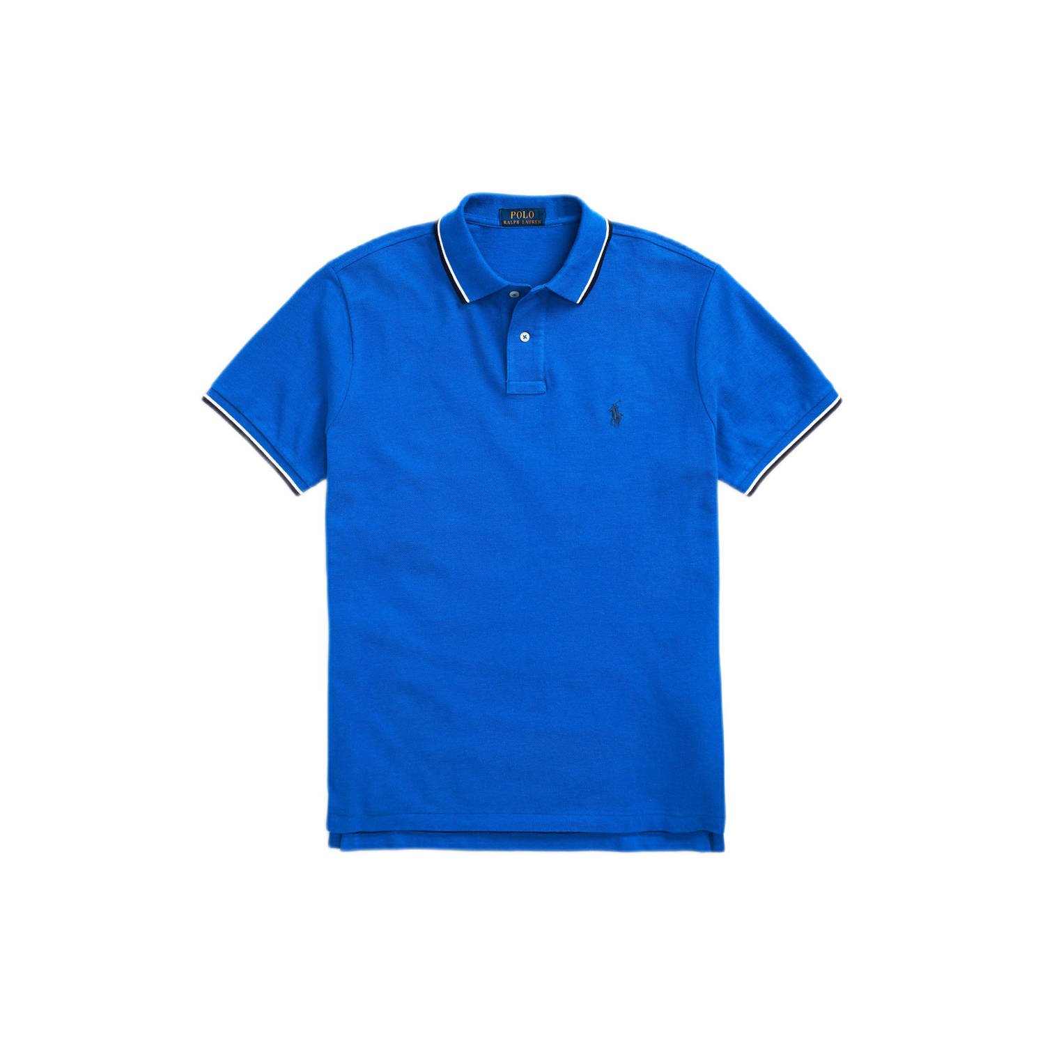 POLO Ralph Lauren slim fit polo met contrastbies heritage blue
