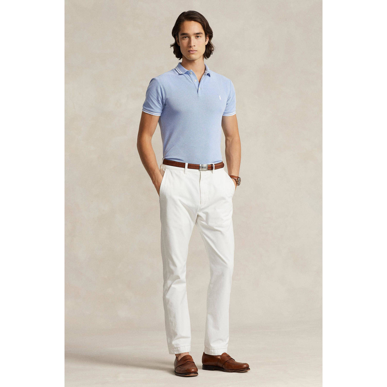 POLO Ralph Lauren slim fit polo met logo lichtblauw