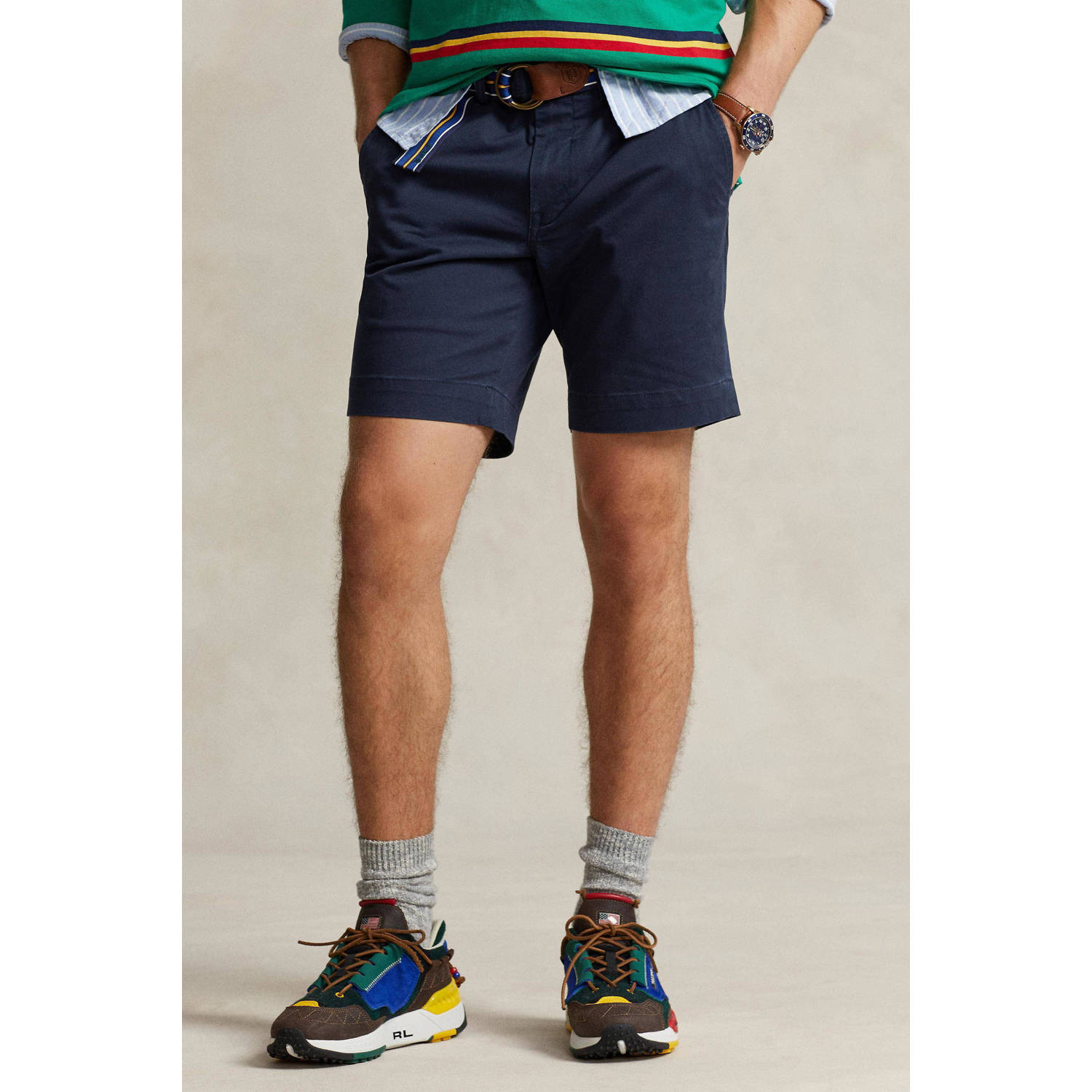 POLO Ralph Lauren straight fit short met logo donkerblauw