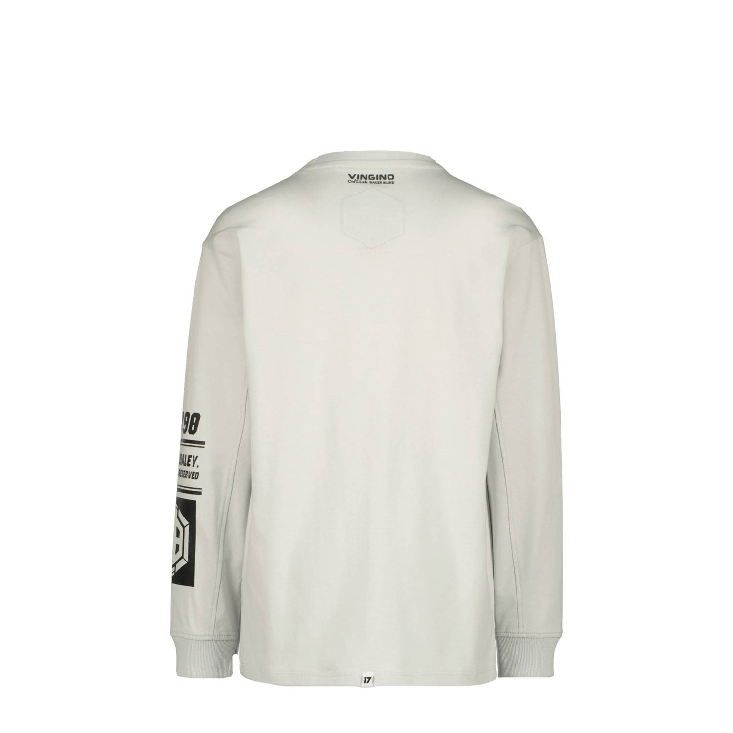 Vingino x Daley longsleeve Heffaro met printopdruk lichtgrijs