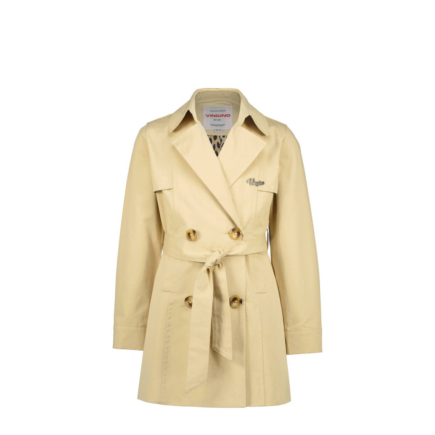 VINGINO trenchcoat zomer Tuva beige Jas Meisjes Katoen Reverskraag Effen 116