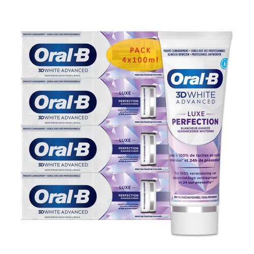 Oral-B 3D White Advanced Luxe Perfection tandpasta - 4 x 100 ml - voordeelverpakking