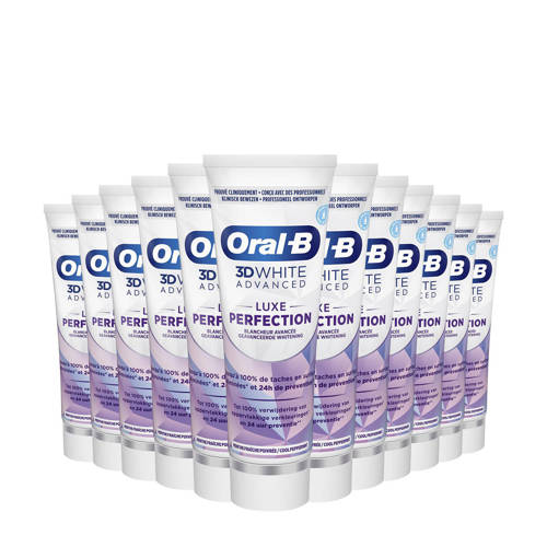 Wehkamp Oral-B 3D White Advanced Luxe Perfection tandpasta - 12 x 75 ml - voordeelverpakking aanbieding
