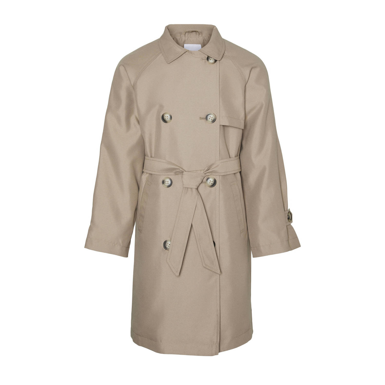 VERO MODA GIRL coat zomer VMDOREEN camel Jas Bruin Meisjes Polyester Klassieke kraag 128