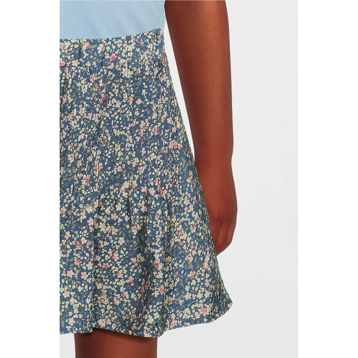 VERO MODA GIRL gebloemde rok VMIRIS blauw ecru roze