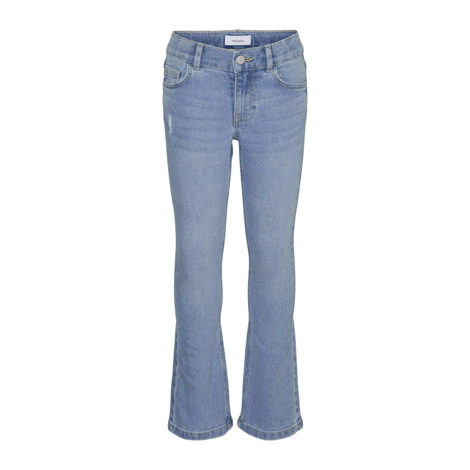VERO MODA GIRL flared jeans VMRIVER light blue denim Blauw Meisjes Stretchdenim 140