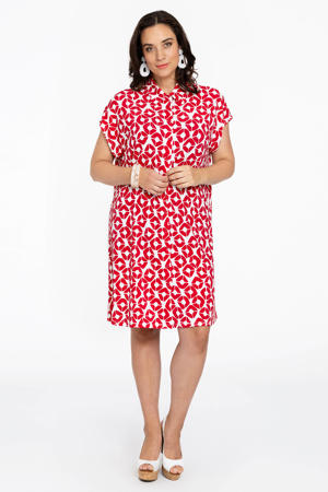 geruite blousejurk DOLCE rood/wit