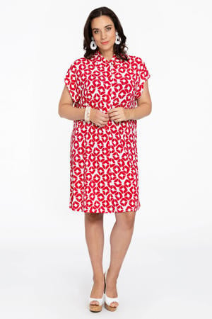 geruite blousejurk DOLCE rood/wit