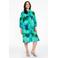 YOEK blousejurk met all over print groen/blauw