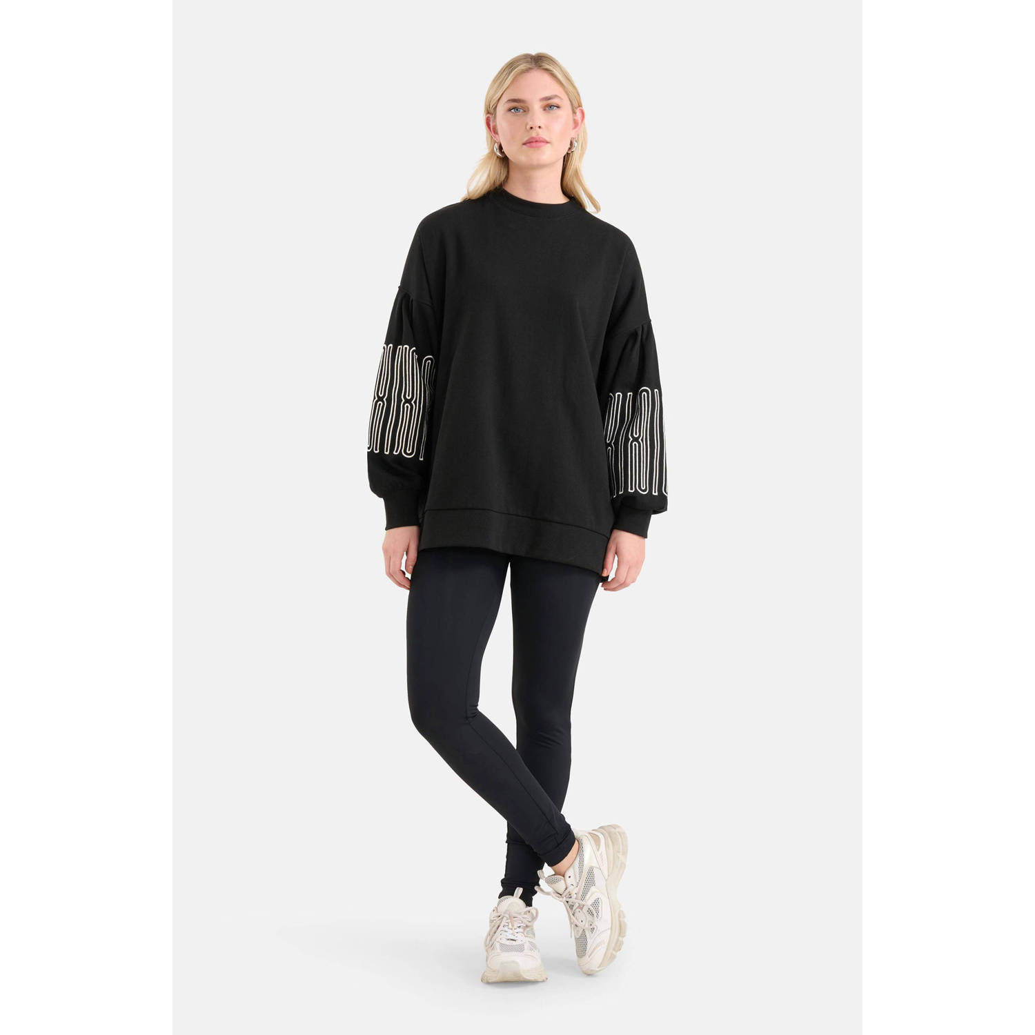 Shoeby sweater met printopdruk zwart