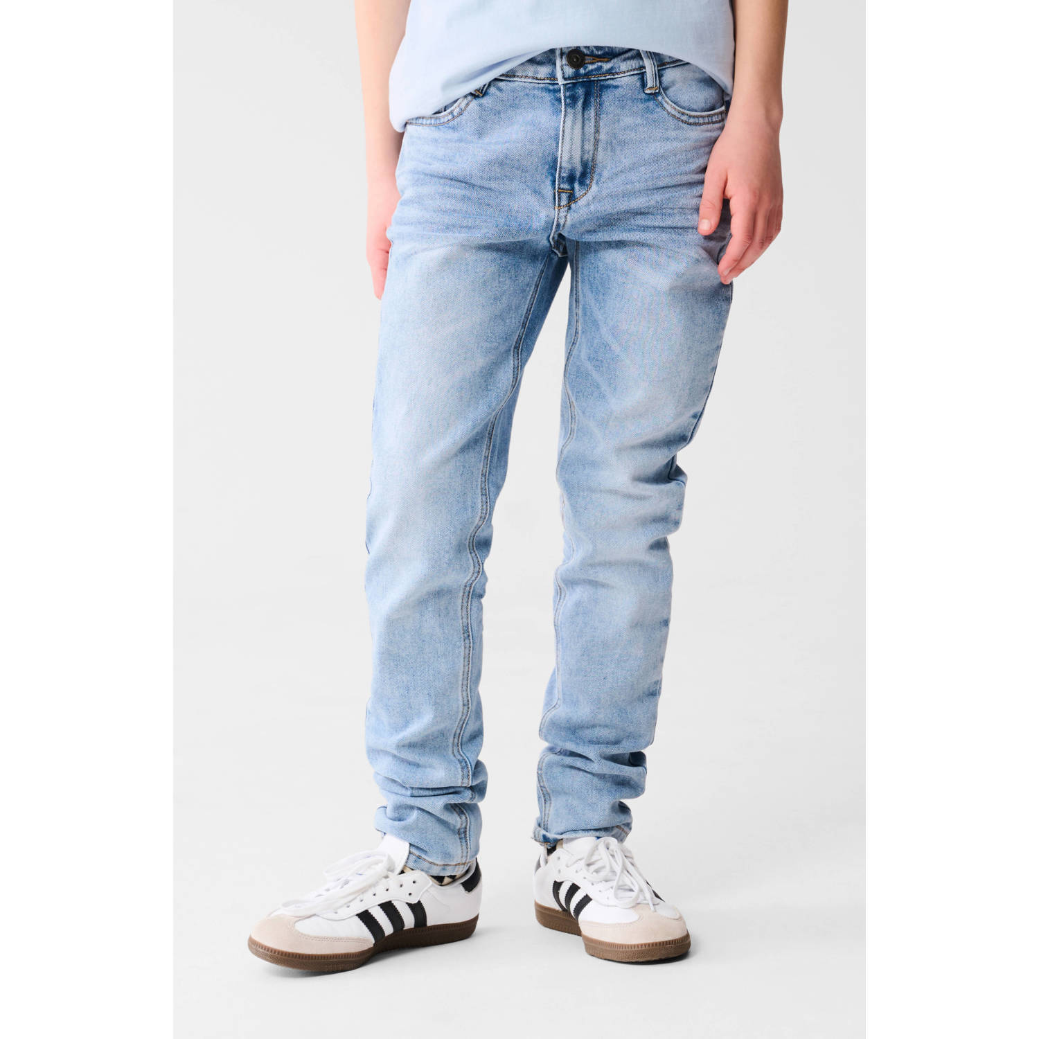 Shoeby regular fit jeans light blue Blauw Jongens Denim Effen 134
