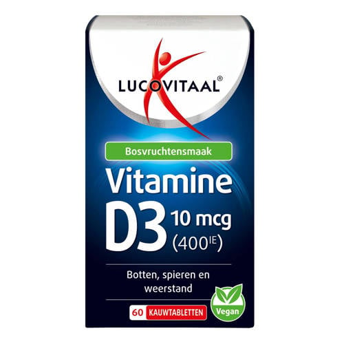 Lucovitaal D3 10mcg (400IE) Vitamine vegan kauwtablet