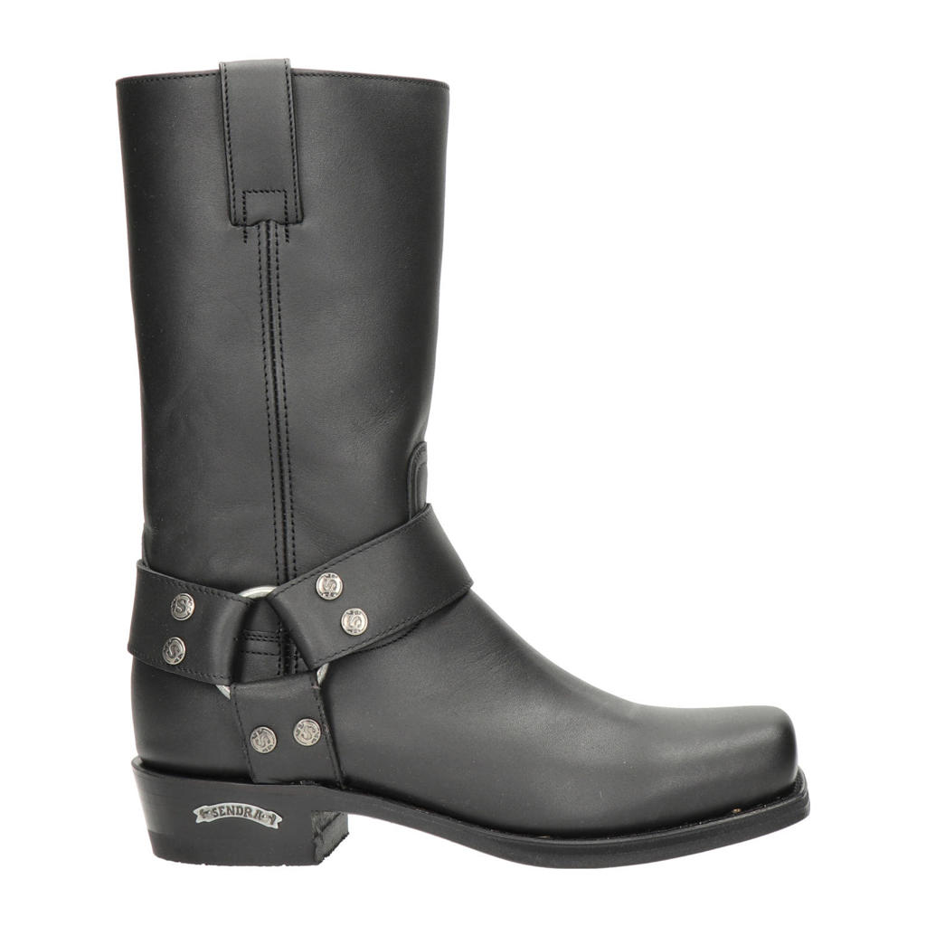 Zwarte dames Sendra 1918 Pete leren bikerboots