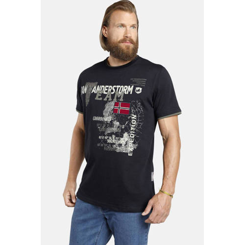 Jan Vanderstorm T-shirt SÖLVE Plus Size donkerblauw afbeelding