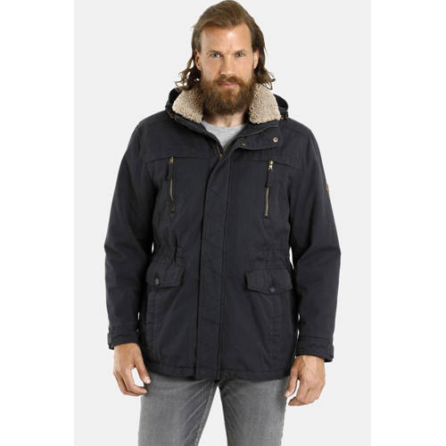 Jan Vanderstorm jas LUDVIG Plus Size met logo donkerblauw afbeelding