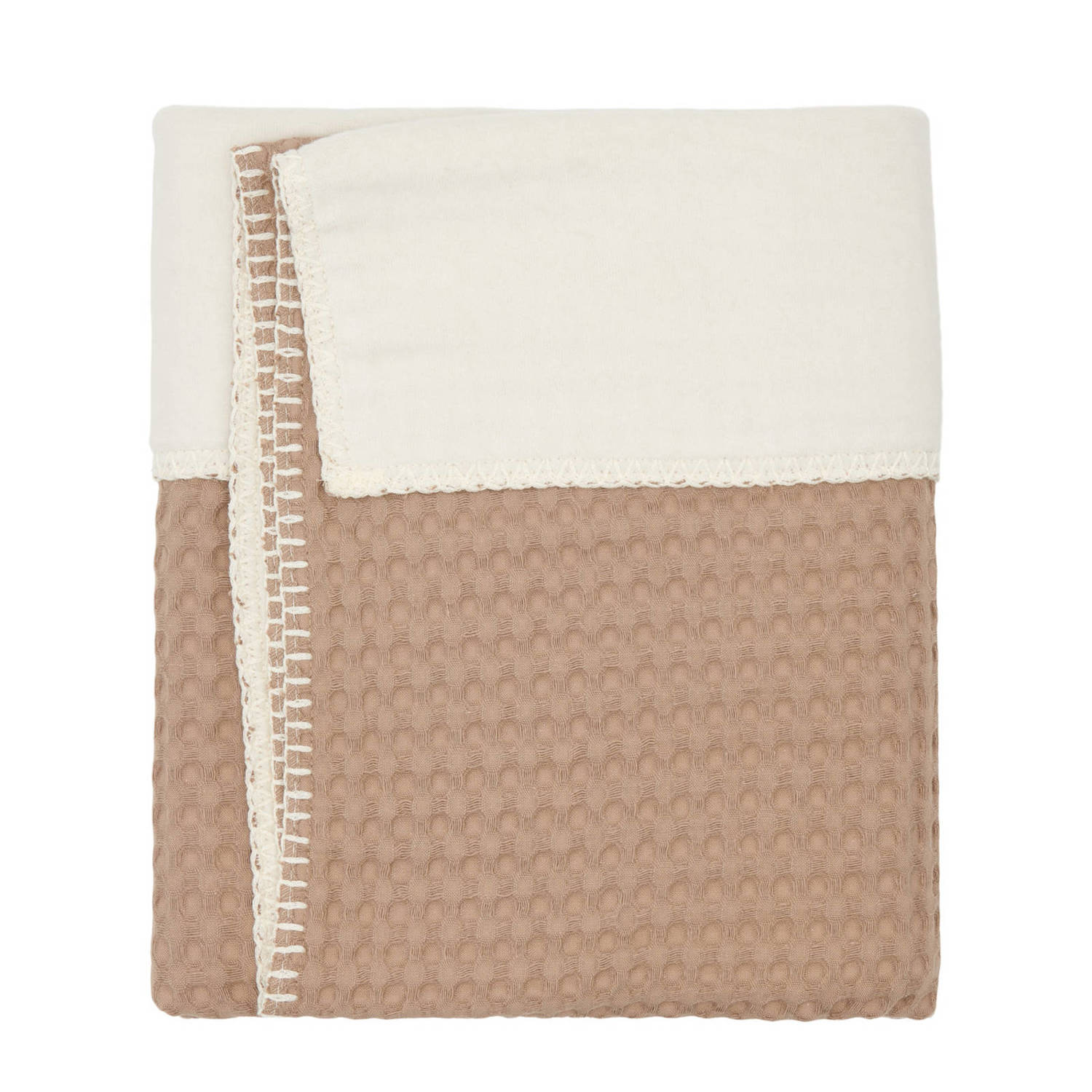 Koeka Amsterdam ledikantdeken met fleece caffe