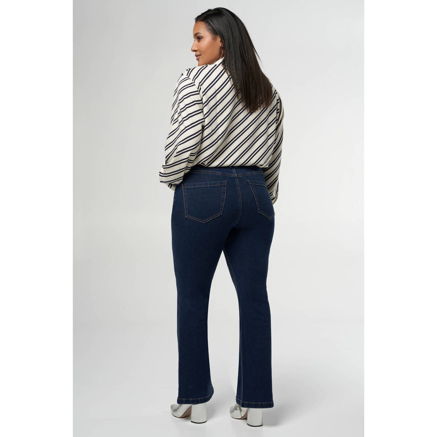 MS Mode flared jeans dark blue denim