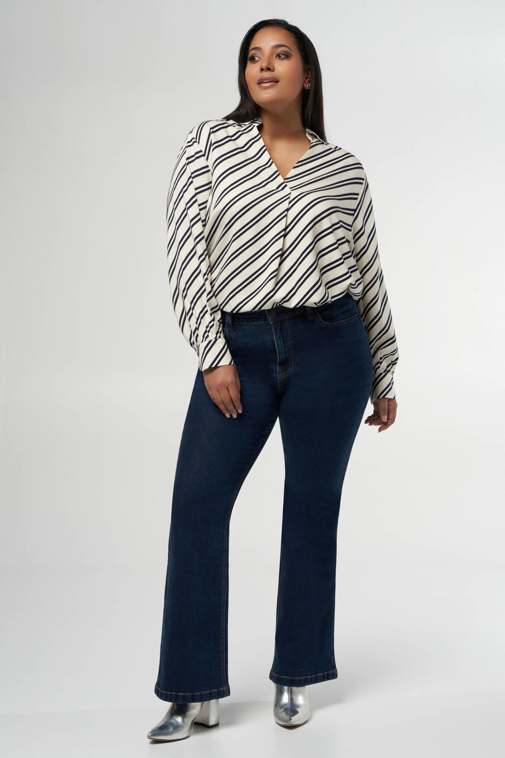 MS Mode flared jeans dark blue denim